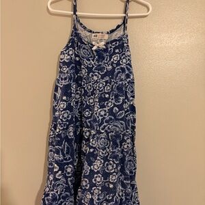 H&M Navy and White Floral Top